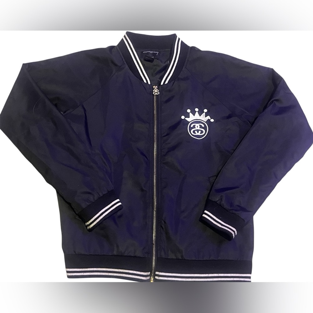 Stussy Double S Bomber Jacket Size Medium Youth